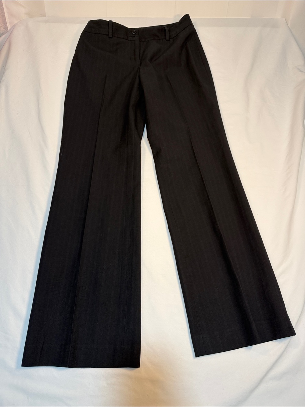 Classic Ann Taylor 2P Fully Lined Black with Muted PinStripe Flaired Dress Pants